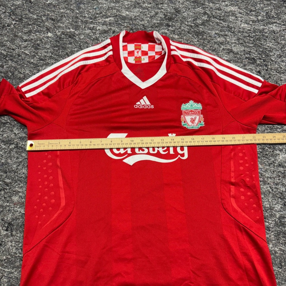 Adidas Liverpool FC 2008-2010 Home Jersey Red Carlsberg Soccer Shirt Mens M - Picture 3 of 8
